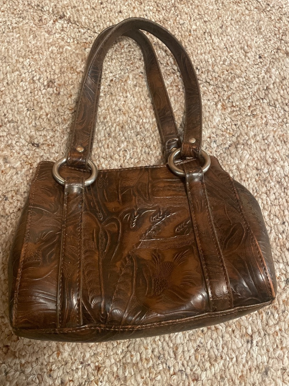 Vintage brown Nine West Embossed handbag